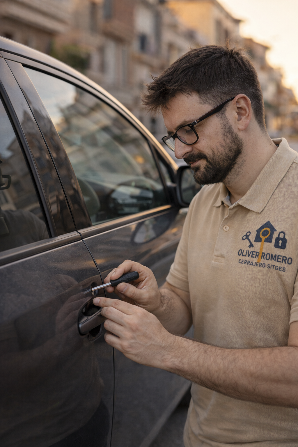 Vehiculo de trabajo de Oliver Romero Cerrajero Sitges